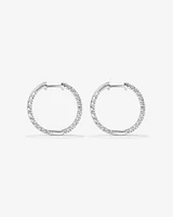 Carat TW Laboratory-Grown Diamond Hoop Earrings Set in 10kt White Gold