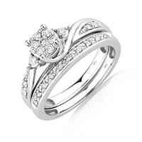 Promises of Love Bridal Set with 1/4 Carat TW of Diamonds in 10kt White Gold