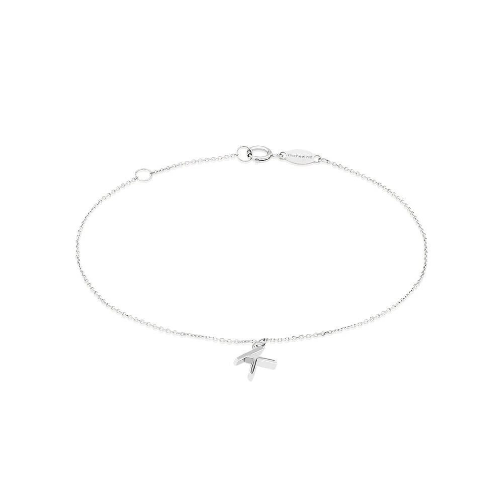 Bracelet à initiale « D » en argent