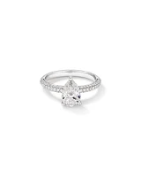 1.96 Carat TW Pear Cut Laboratory-Grown Diamond Engagement Ring in 14kt White Gold