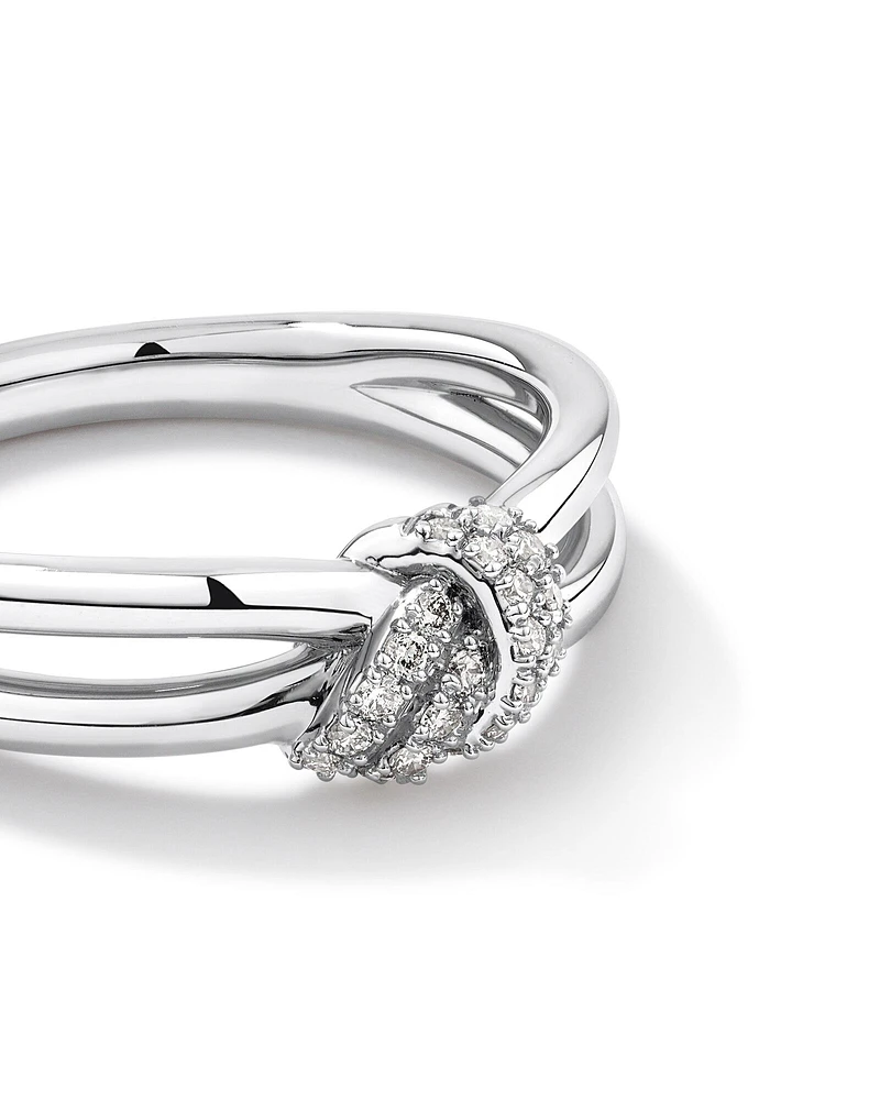 0.11 Carat TW Diamond Knots Ring in Sterling Silver