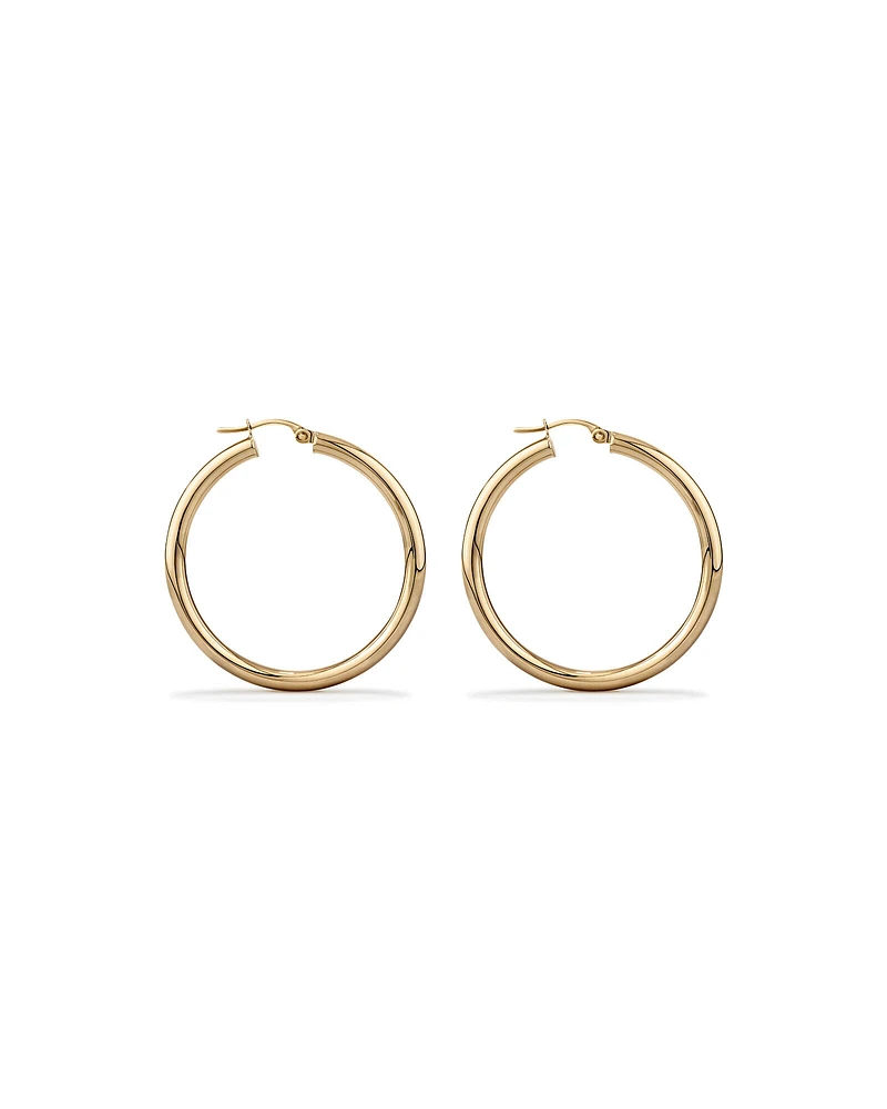30mm Hoop Earrings in 10kt Yellow Gold