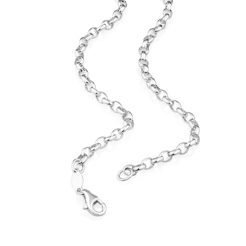 70cm (28") 3mm-3.5mm Width Oval Belcher Chain in Sterling Silver