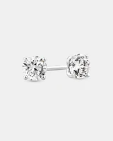 0,50 Carat TW Boucles d'oreilles puces solitaires en or blanc 18kt