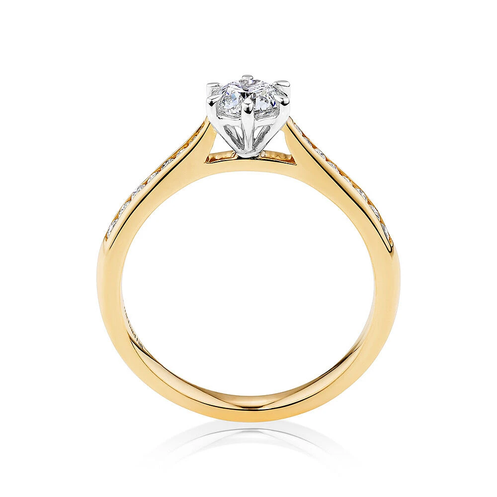 Ring with Carat TW of Diamonds in 14kt Yellow & White Gold