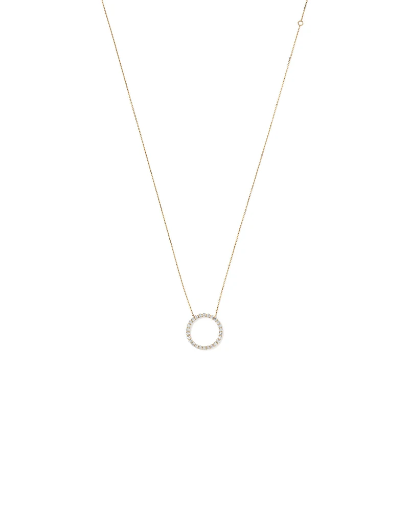 0.85 Carat TW Laboratory-Grown Diamond Circle Necklace in 10kt Yellow Gold