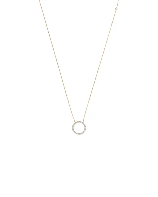 0.85 Carat TW Laboratory-Grown Diamond Circle Necklace in 10kt Yellow Gold