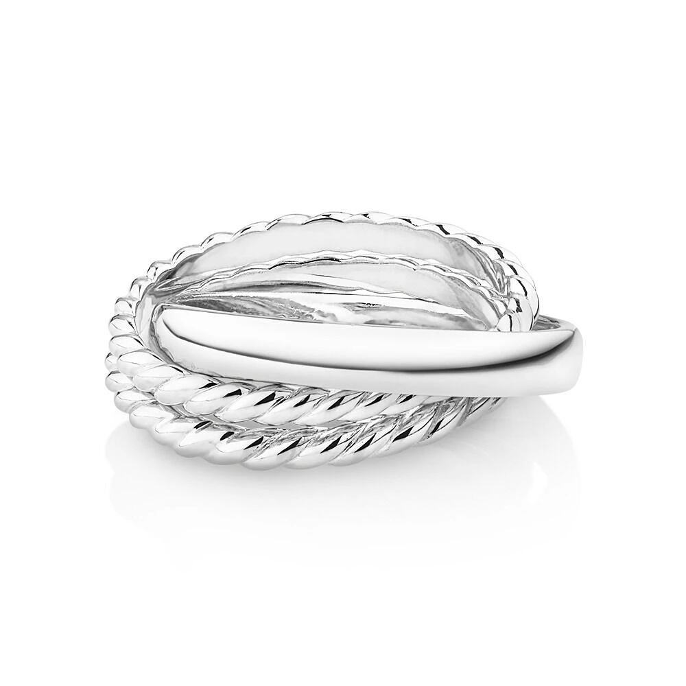 Bague à triple jonc en argent sterling