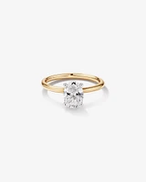 1.25 Carat TW Oval Laboratory-Grown Diamond Solitaire Engagement Ring in 14kt Yellow and White Gold