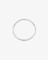 Pave Cubic Zirconia Hinge Bangle in Sterling Silver