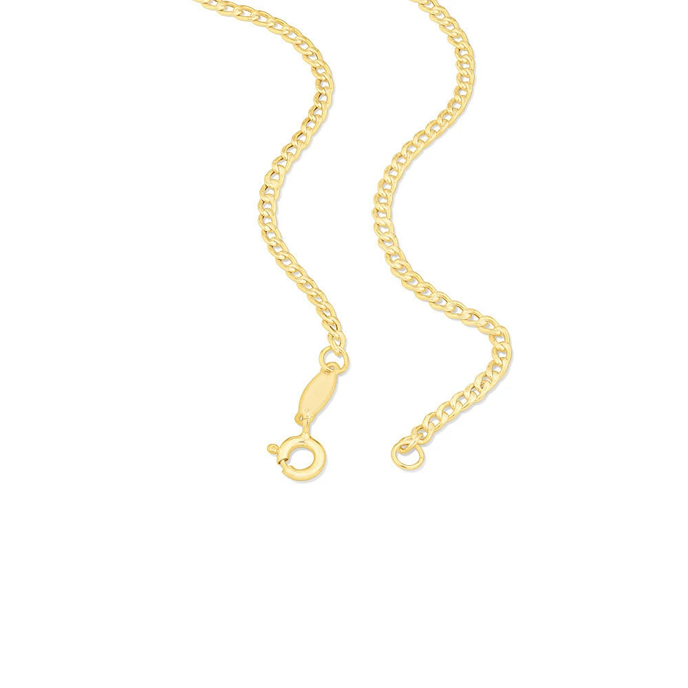 55cm (22") Hollow Curb Chain in 10kt Yellow Gold