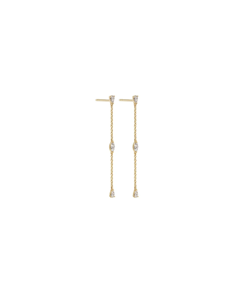 0.32 Carat TW Fancy Cut Laboratory-Grown Diamond Drop Earrings in 10kt Yellow Gold