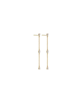 0,32 Carat TW Boucles d'Oreilles Pendantes en Diamant de Laboratoire à Taille Poire et Marquise en Or Jaune 10 carats