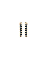 Sapphire Huggie Hoop Earrings in 10kt Yellow Gold