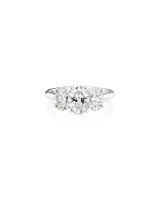 2 Carat Three Stone Oval Laboratory-Grown Diamond Engagement Ring In 14kt White Gold