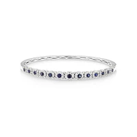 Bubble Bangle with Sapphire and 1.03 Carat TW Diamonds in 14kt White Gold