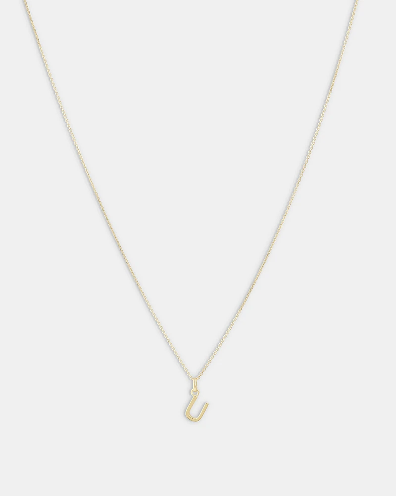 "H" Initial Pendant with Chain in 10kt Yellow Gold