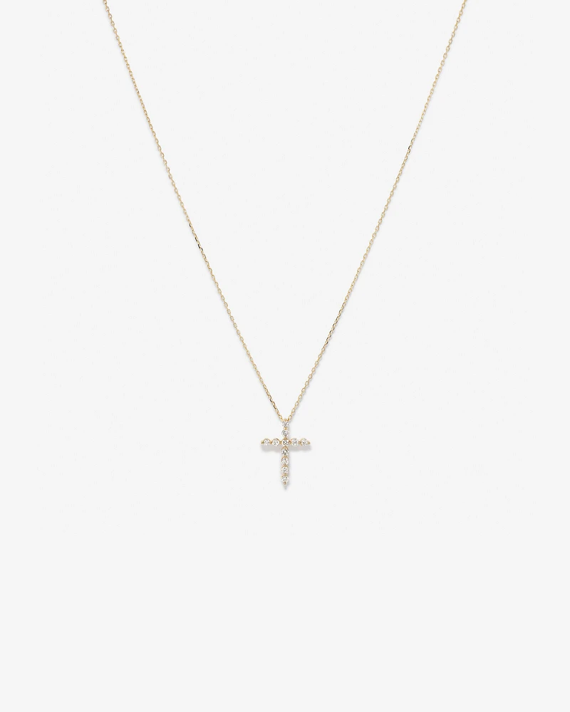 0.25 Carat TW Diamond Cross Pendant in 10kt Yellow Gold