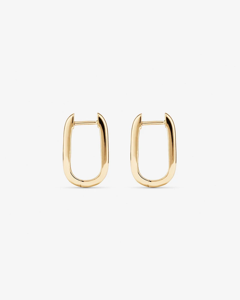 Huggie Paperclip Earrings in 10kt Yellow Gold