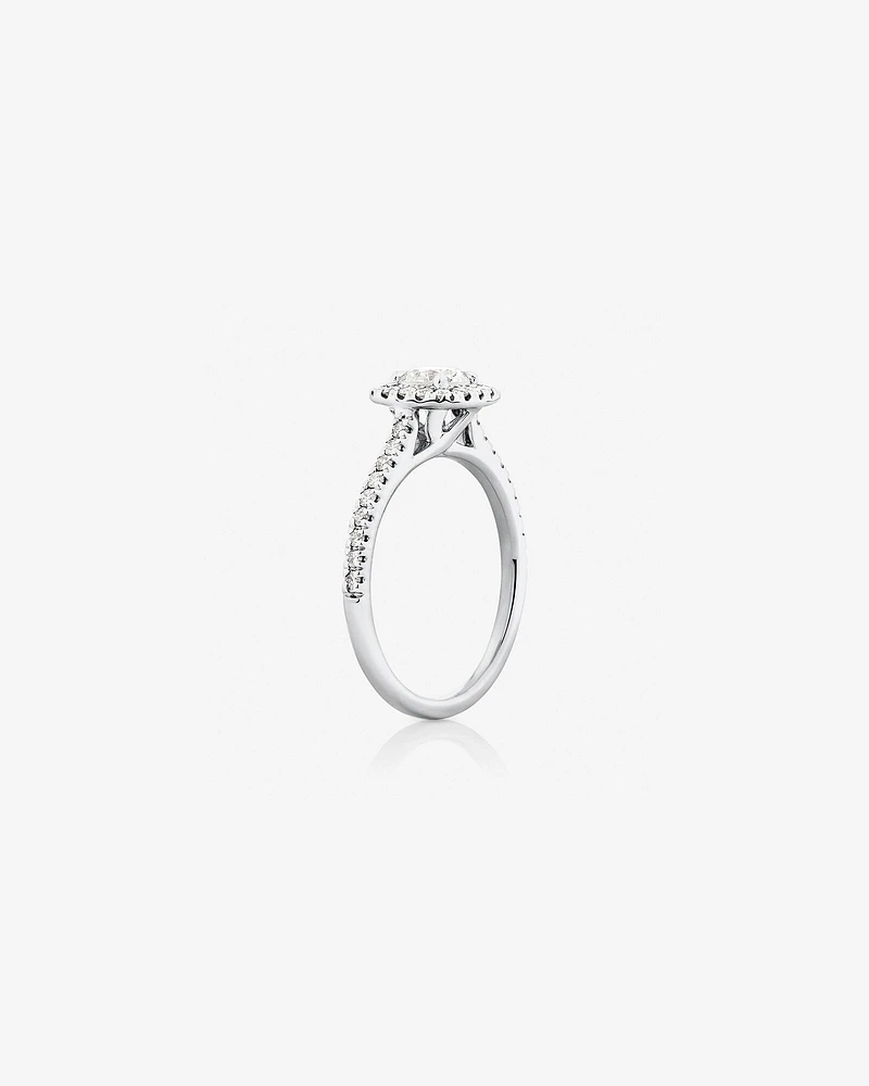 Bague de fiançailles en or blanc 14 K avec diamants totalisant 0,95 ct