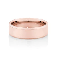 7mm Flat Bevelled Wedding Band in 10kt White Gold