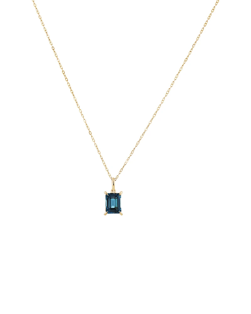 London Blue Topaz Pendant in 10kt Yellow Gold