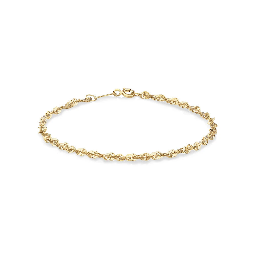 19cm (7.5") Singapore Bracelet in 10kt Yellow Gold