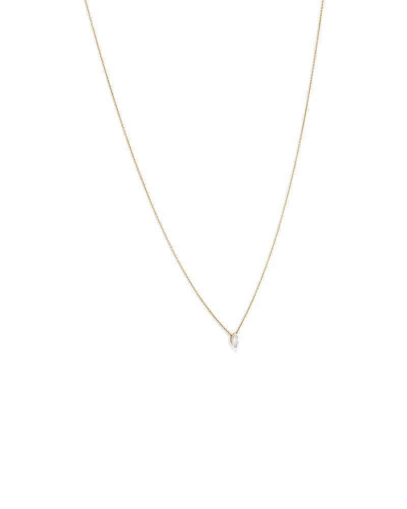 0.30 Carat TW Marquise Cut Laboratory-Grown Diamond Solitaire Necklace in 10kt Yellow Gold