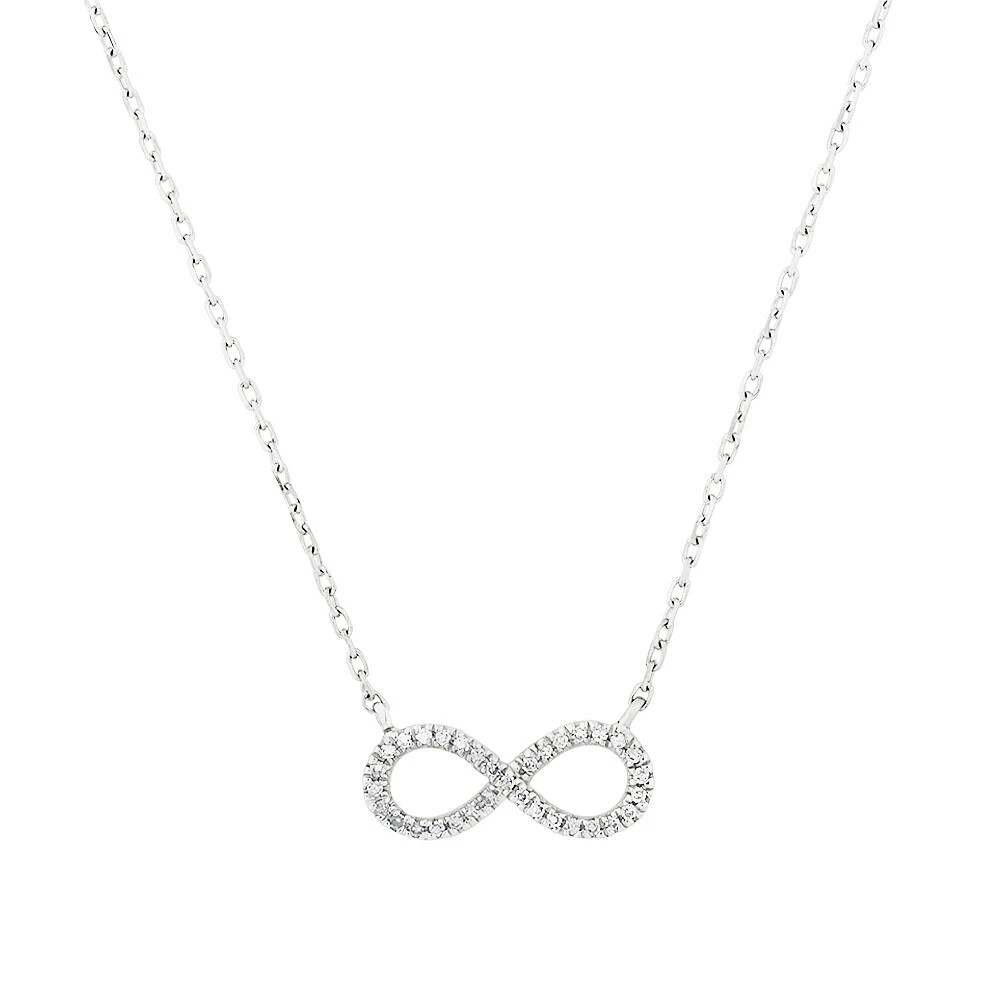 Infinity Necklace with Diamonds in Sterling Silver
