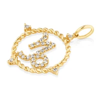 Capricorn Zodiac Pendant with 0.20 Carat TW of Diamonds in 10kt Yellow Gold