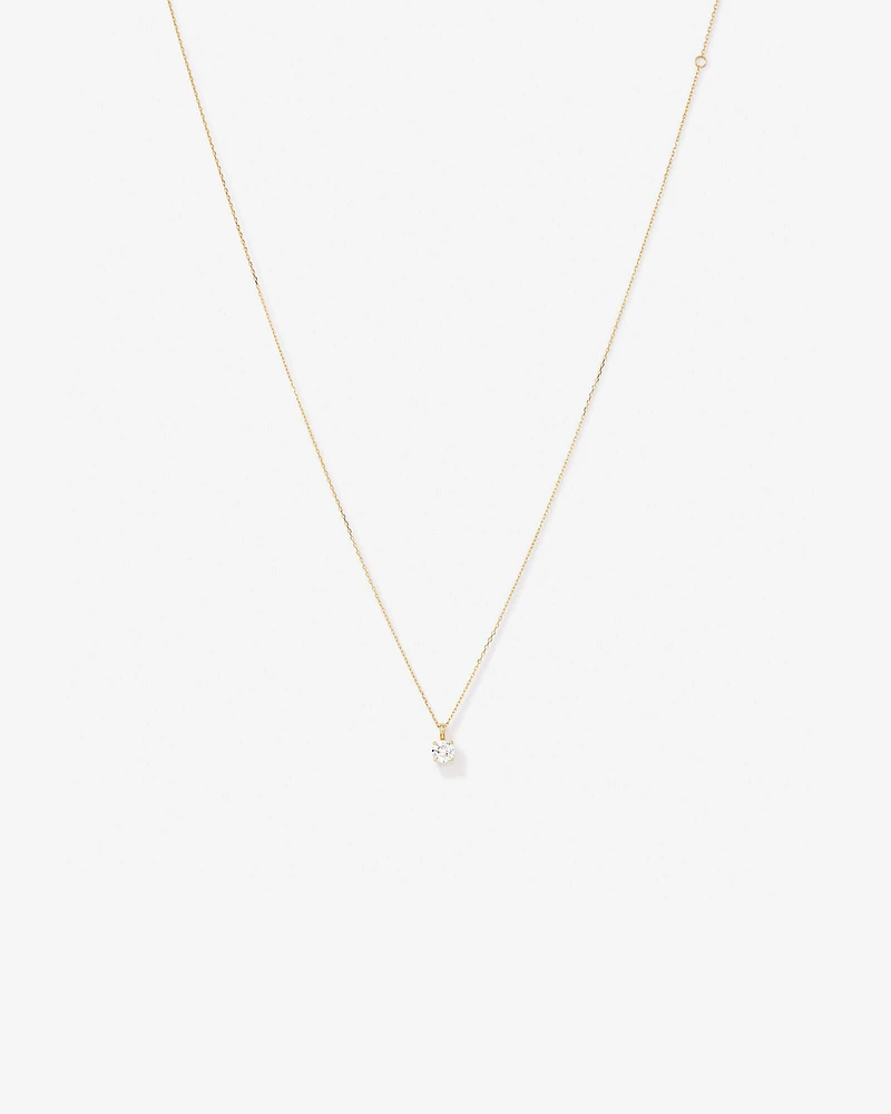 0.50Carat TW Laboratory-Grown Diamond Solitaire Pendant in 14kt Yellow Gold