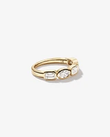 1.50 Carat TW Bezel Set Emerald and Oval Cut Lab-Grown Diamond Wedding Band in 14kt Yellow Gold