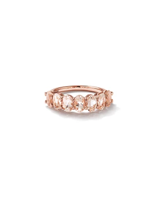 Morganite Half Eternity Ring in 10kt Rose Gold