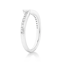 Chevron Wedding Band with .25TW of Diamonds in 14k White Gold