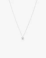 Cubic Zirconia Butterfly Pendant Necklace in Sterling Silver