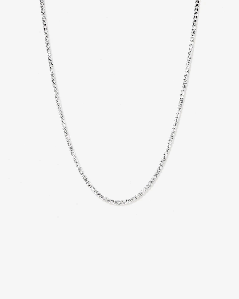 55cm (22") 3.5-4mm Width Fine Curb Chain Necklace in Sterling Silver