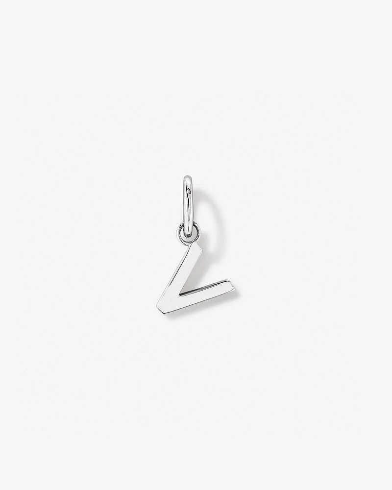 Letter U Initial Pendant in Sterling Silver