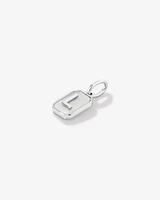 Letter Z Mother of Pearl Initial Pendant in Sterling Silver