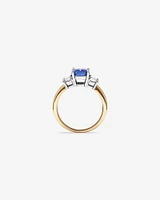 Tanzanite Ring with .40TW of Diamonds in 10kt Yellow and White Gold