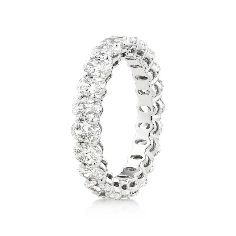 3.15 Carat TW Oval Laboratory-Grown Diamond Eternity Ring in 14kt White Gold