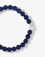 Blue Sodalite Gemstone Bead Bracelet in Sterling Silver