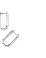 Huggie Paperclip Earrings in Silver