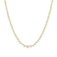 Carat TW Laboratory-Grown Diamond Tennis Necklace set in 10kt White Gold