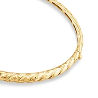 Diamond-Cut Crossaint Bangle in 10kt Yellow Gold
