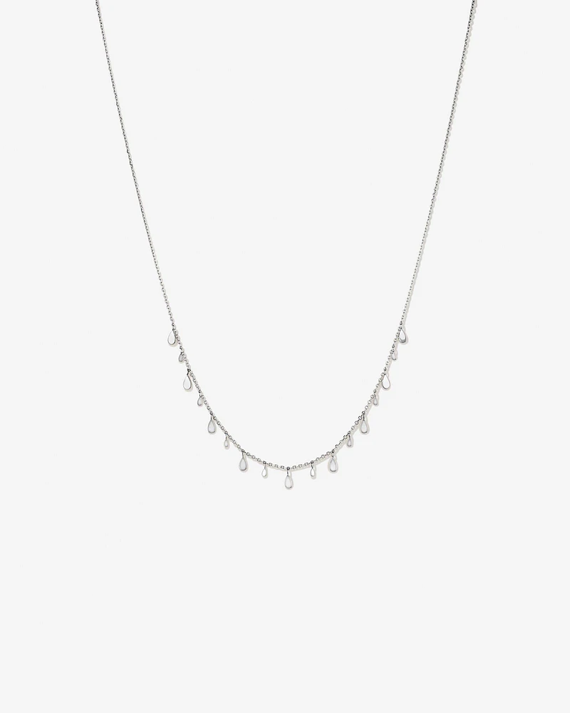 Multi Pear Station Necklace in Sterling Silver