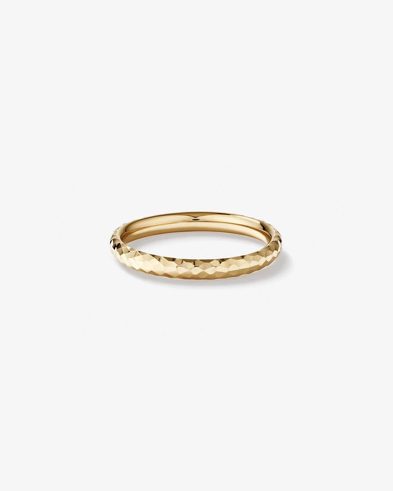 Hammered Finish Ring in 10kt Yellow Gold