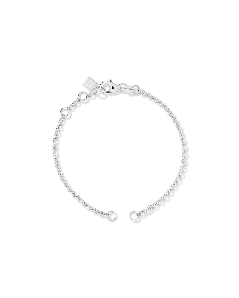 18cm (7") Fine Belcher Open Pendant Bracelet in Sterling Silver