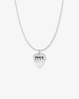 INXS Tim Farriss Engraved Guitar Pick Pendant with Chain in Recycled Sterling Silver