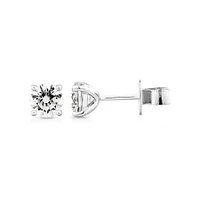 1.00 Carat TW Flawless Diamond Solitaire Stud Earrings in 18kt White Gold