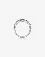 2 Row Bubble Ring with Sapphire and .75 Carat TW Diamonds in 14kt White Gold